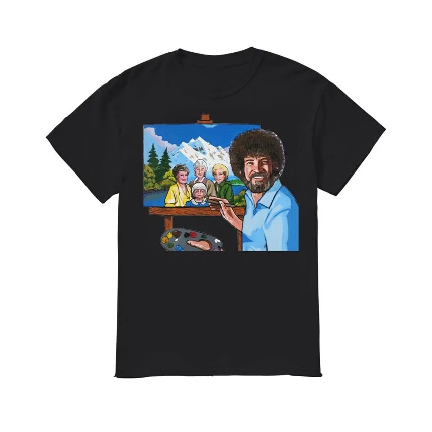 

BOB ROSS PAINTING GOLDEN GIRLS FUNNY TRENDING PH319 UNISEX BLACK T-SHIRT New Unisex Funny