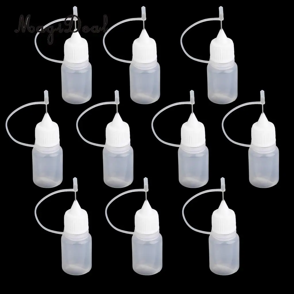 Kesoto 10pcs 5ml Needle Tip Empty Plastic Squeezable Dropper Bottles Liquid Storage Travel Thin Tip Dropper Bottles