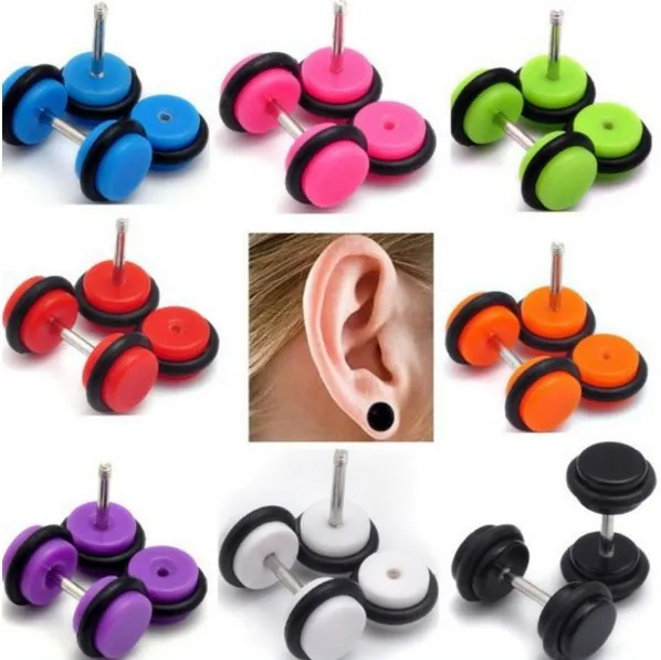 

1PCS Acrylic Fake Cheater Barbell Ear Plugs Tunnels Ear Plug Piercing Earring Gauges Cheaters Stretcher Body Jewelry Piercings