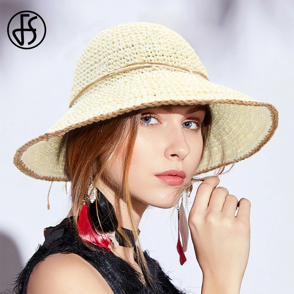 foldable straw hats ladies