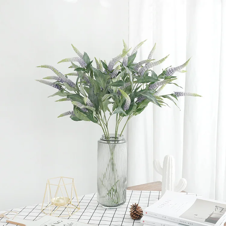 Description Picture 4 of itemLuxury long sage grass branch Artificial Flowers DIY fake plants home wedding Decoration flores artificiales