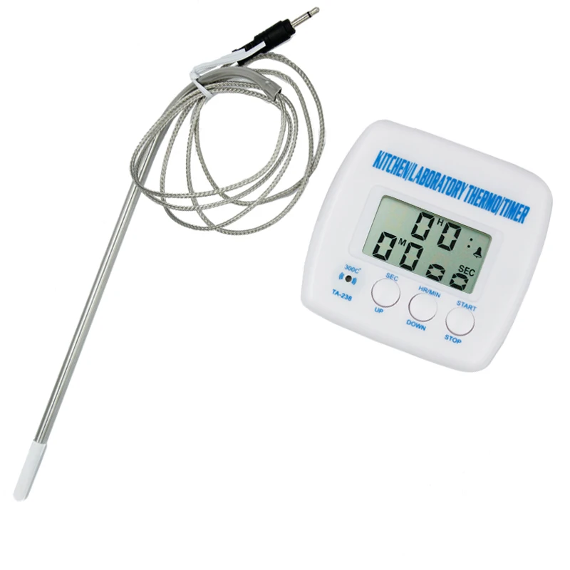 

New Digital LCD Display Food Thermometer Timer Cooking Kitchen BBQ Probe Temperature gauge