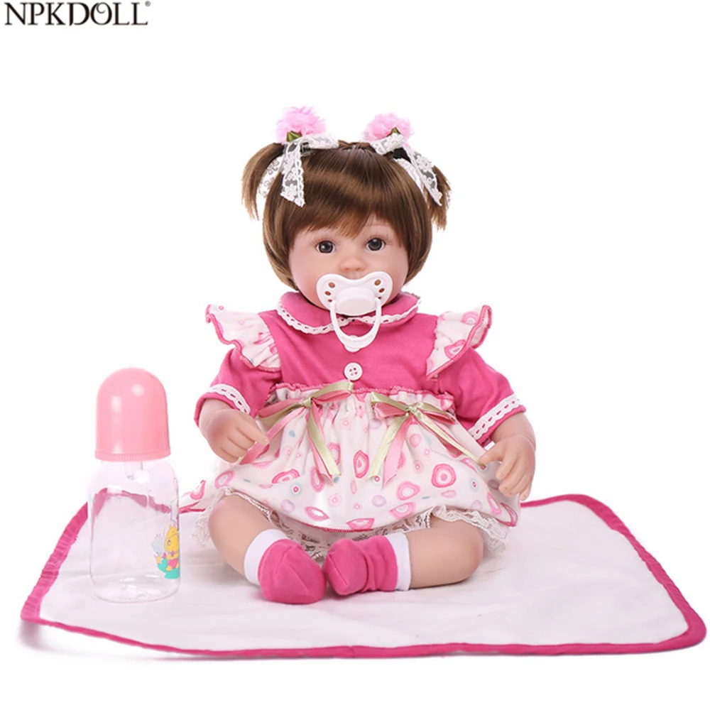 NPKDOLL куклы Reborn 16 дюймов мягкая силиконовая кукла детские мини игрушки для девочек