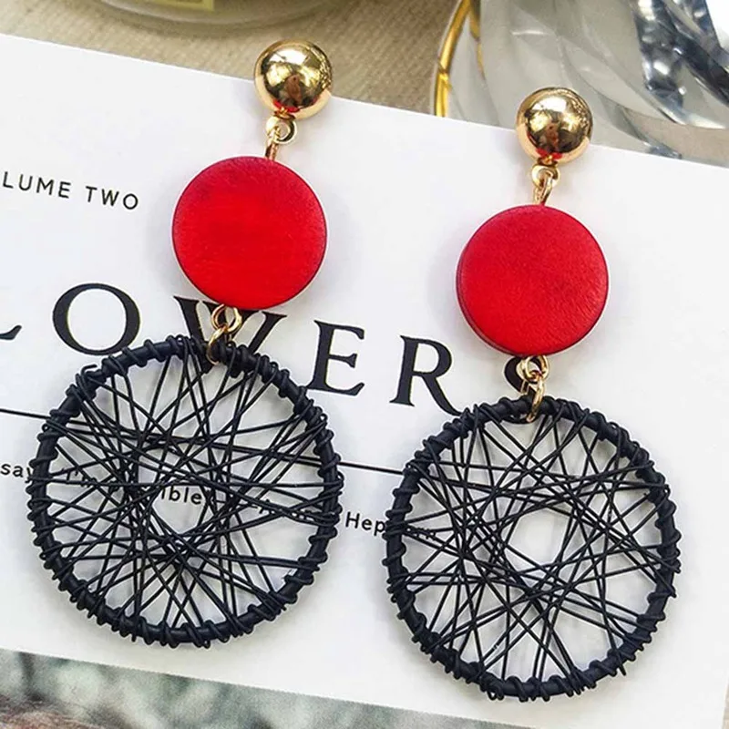 

2018 New Fashion Statement Openwork Gold Thread Wrap Round Exaggeration Big Earrings For Women Jewelry Earrings