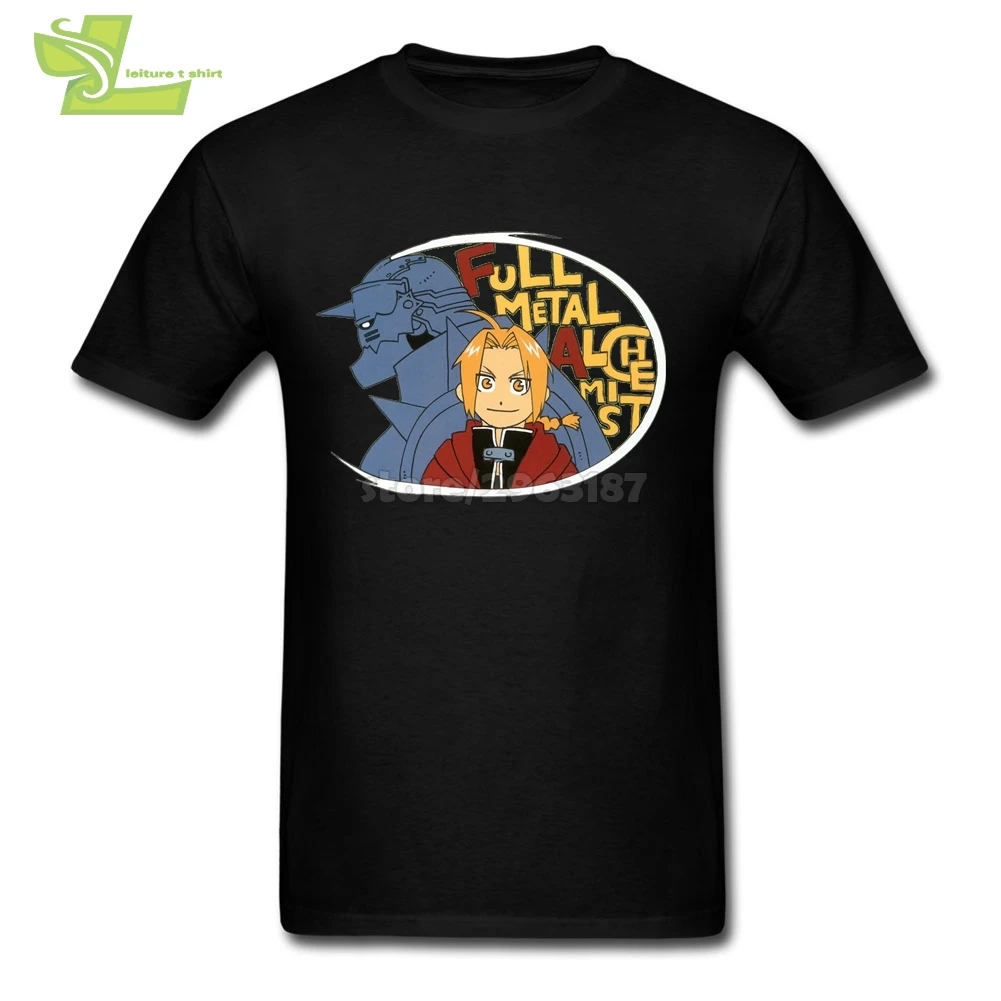 Fullmetal Alchemist Comic T Shirts Adult Cotton Short Sleeve shirt Popular Design | Мужская одежда
