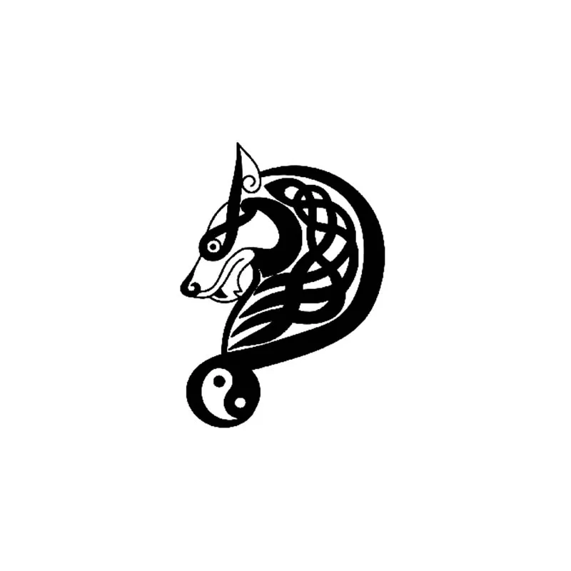 

QYPF 11.7CM*17.8CM Dragon Shaped Yin And Yang Vinyl Black Silver Personality Car Motorcycle Sticker Decal C17-000150