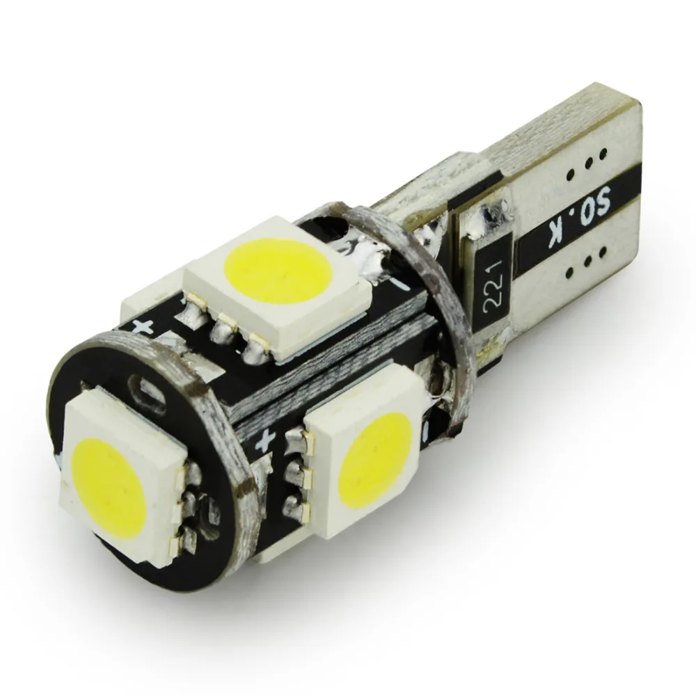 Safego 10 шт. светодиодный T10 Canbus 5 SMD 5050 194 168 No error T10 W5W светодиодный canbus OBC без ошибок светодиодный автомобильный светильник источник клиновой боковой лампы