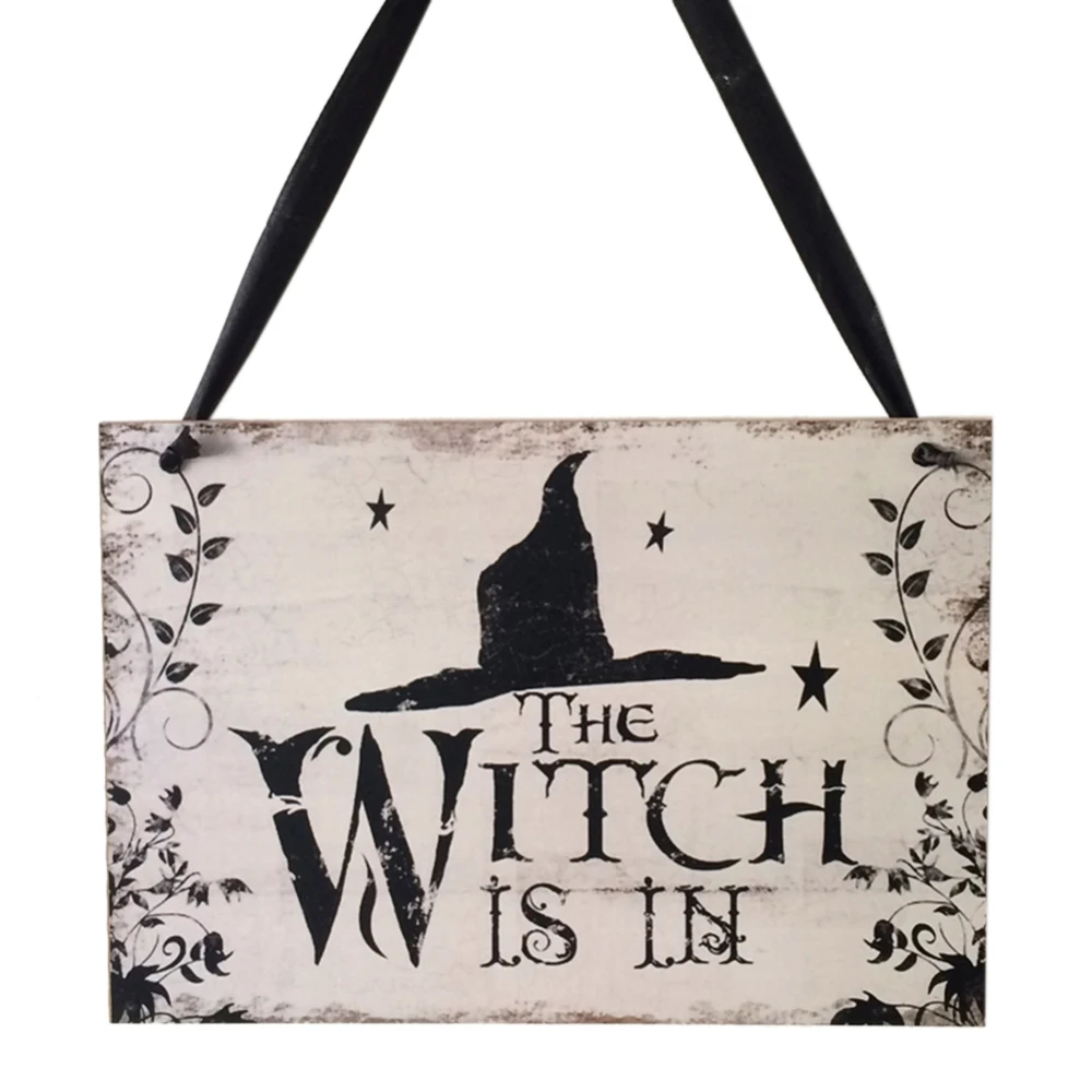 

Wooden Crafts Halloween Signs Witch Hat Wooden Ghost Festival Carnival Night Decorative Hanging Plate