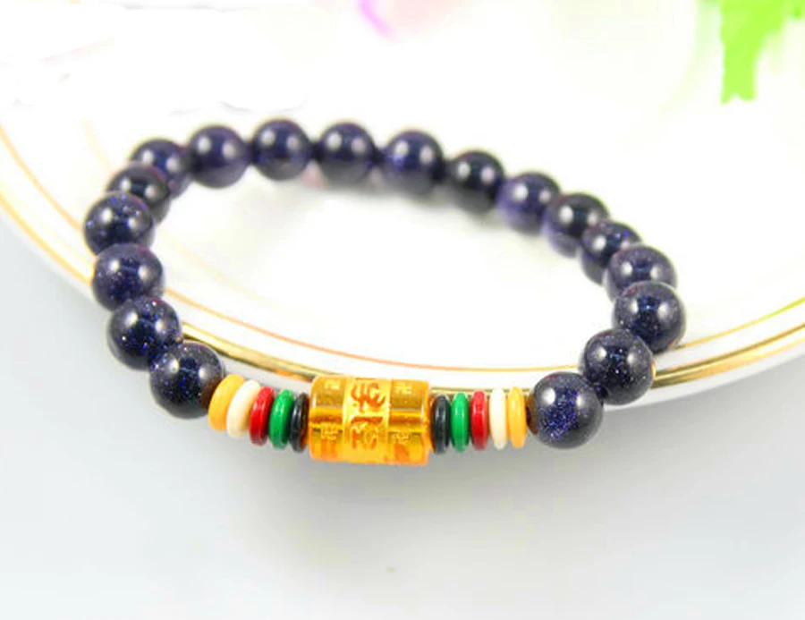 Ювелирные изделия для влюбленных 8 мм браслет из голубого песка и браслеты бусин