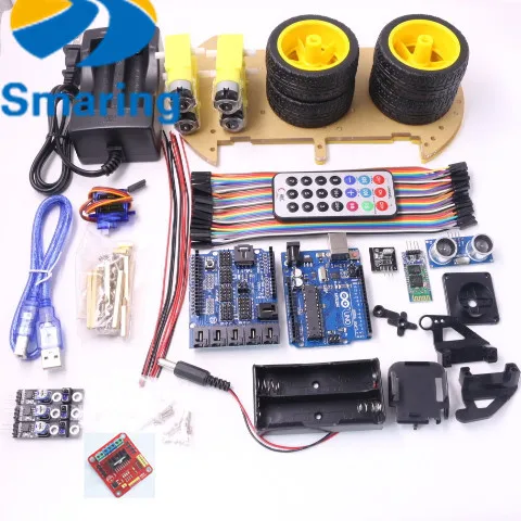 Official iSmaring 4WD Smart Car Robot Kit for Arduino Bluetooth Chassis suit Tracking Compatible UNO R3 DIY KIT RC Electroni | Игрушки и