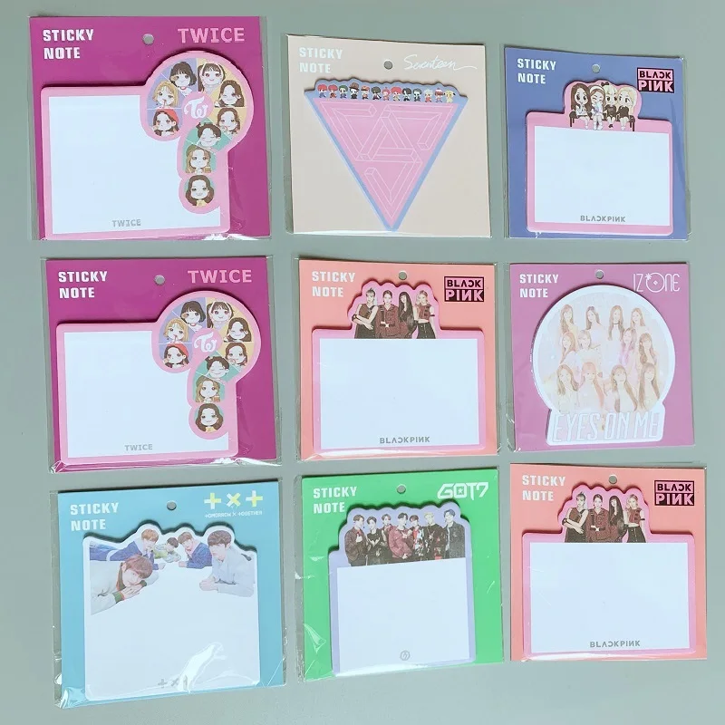 

KPOP Blackpink Got7 Twice SEVENTEEN TXT IZONE Post-it Notes Post 30 Pages Sticky Note Post It Note-pad Fans Gift Tags Wholesae