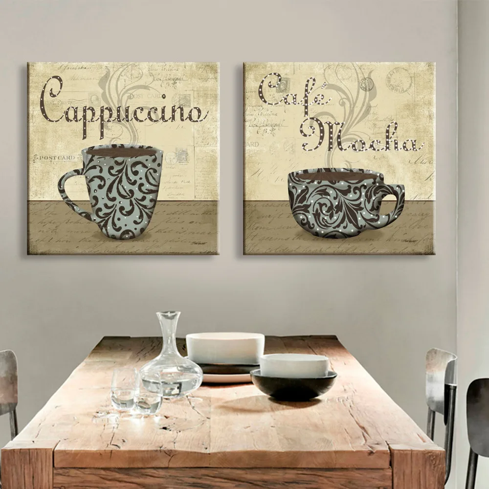 Stretched Canvas Prints Coffee Cup LED Flashing Optical Fiber Print LED