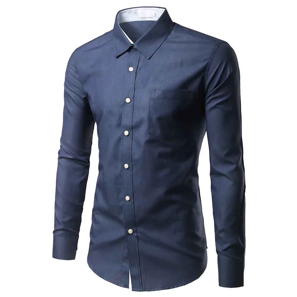 Brand Pink Shirt Men Chemise Homme Fashion Design Long Sleeve Slim Fit Business Mens Dress Shirts Causal Solid Color Mens Shirts