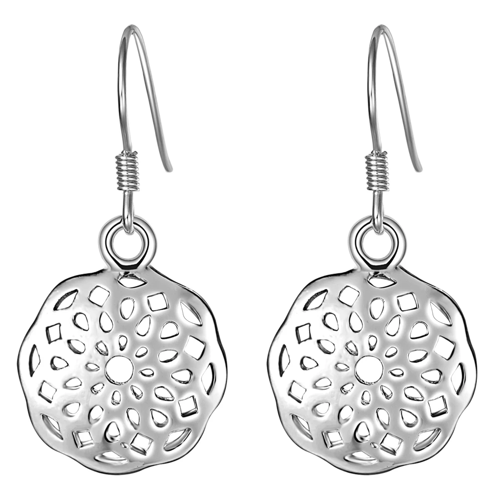 

2016 Hollow Geometric Earring Vashiria New Arrival Fashion 925 Silver Jewelry Cute Drop Earring For Women PR085