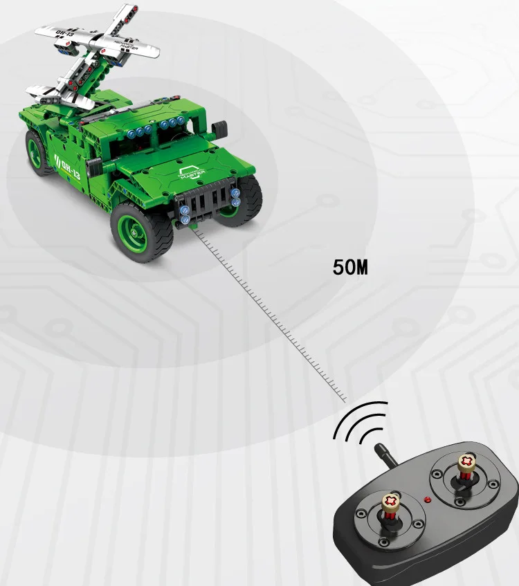 Современный военный ww2 автомобильного беспилотный летательный аппарат блок 2,4 ГГц радио пульт дистанционного управления автомобиль Hummer Модель укладки кирпичи игрушки с дистанционным управлением