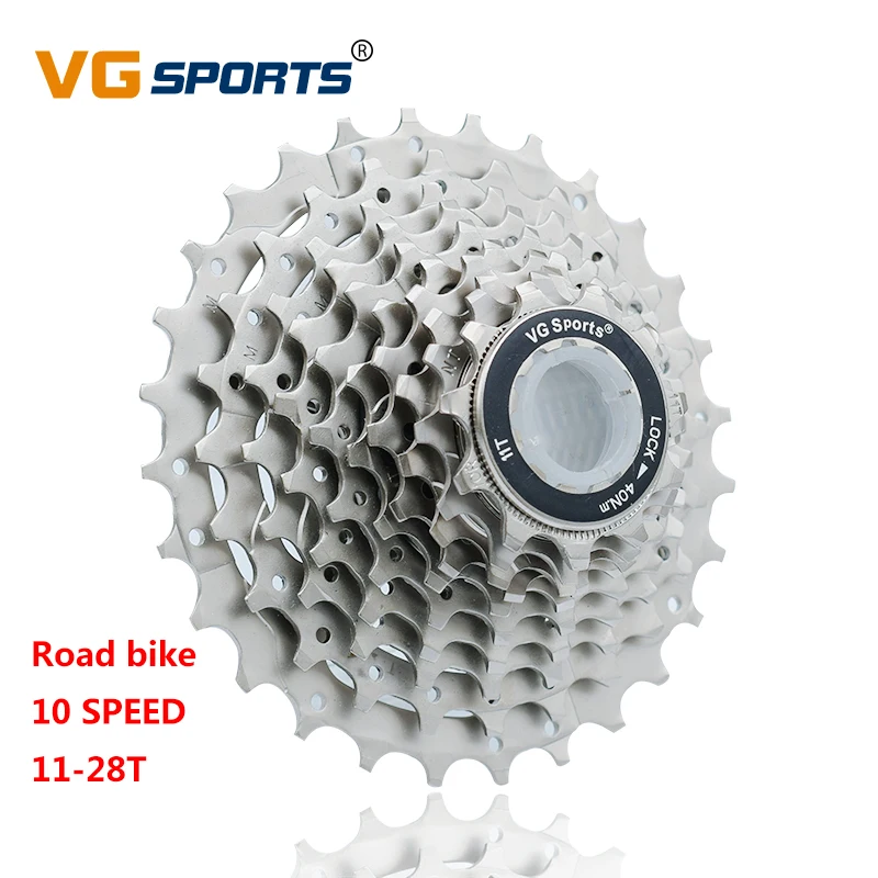 

Road bike 11-28T 10 speed cassette freewheel sprocket 10S bicycle free wheel cog velocidade cdg 28T ultralight 270g VG sports