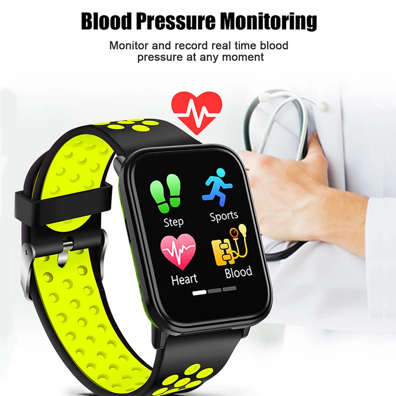 LIGE Fitness Tracker Smart Watch Heart Rate Blood Pressure Monitor Sport Smart Bracelet Pedometer Smart Band For Android IOS+Box