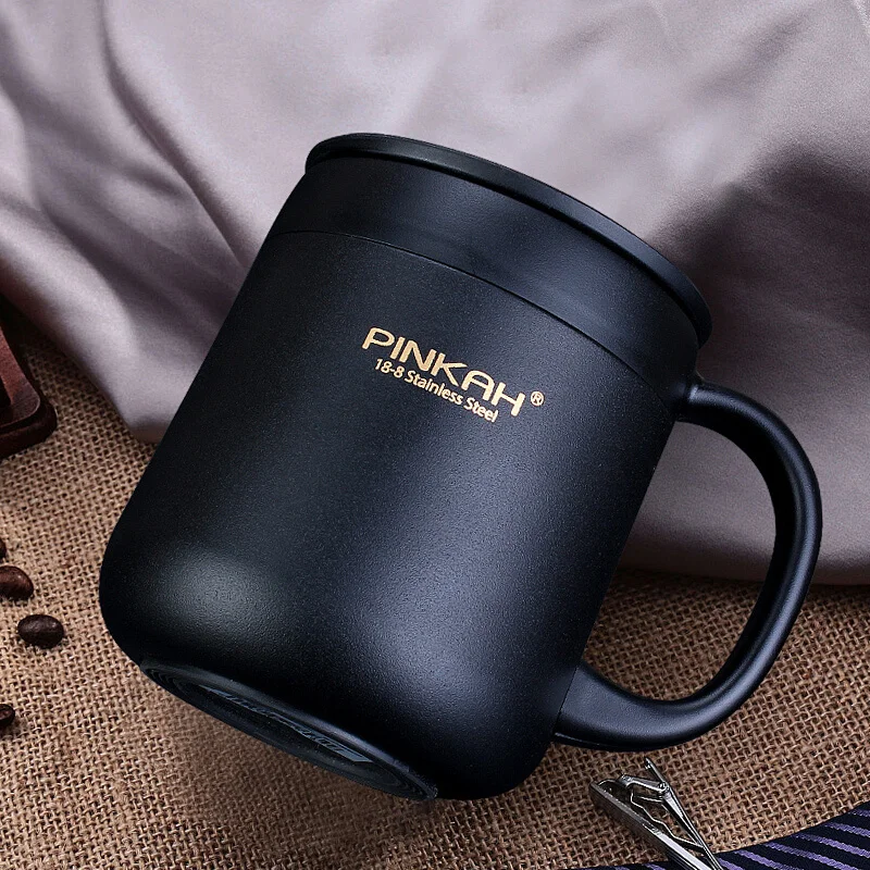 Pinkah 400ML 304 Stainless Steel Thermos Mugs Office Cup With Handle