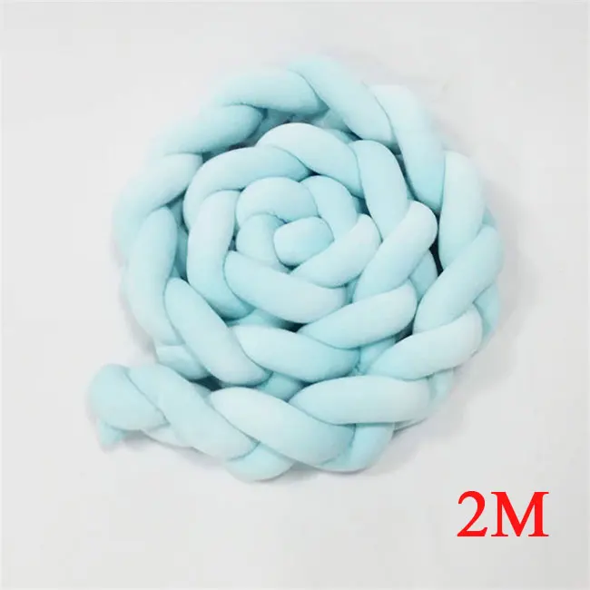 Minimalism Baby Bed Bumper Knot Design Newborn Crib Pad Protection Cot Pillow Bedding Accessories for Infant Room Decor 1M/2M - Цвет: color2 - 2m