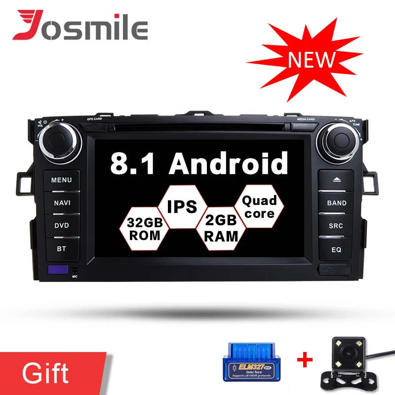 cheap Android 8.1 Quad Core Car DVD For TOYOTA AURIS Altis COROLLA 2012 2013 Wifi OBD2 DAB+ 2G RAM Multimedia Raido Stereo GPS Player