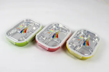 

Free Shipping 1pcs High Quality Stainless Steel 18/8 Children Style Lunch Bo-Microwave Bento Box.(00184)