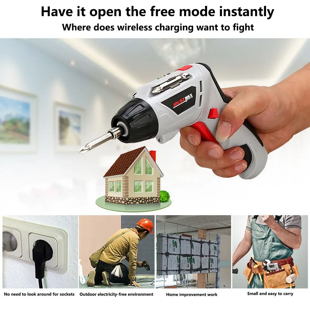 

12 in 1 wireless Screwdriver 6V Tool Bit Kit Cordless Screwdriver Lithium Battery LED Light Portable Auto repair parts Tool