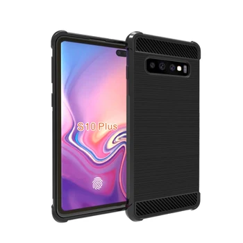 

10PCS/LOT.Shock Absorption Cover Soft TPU Anti Scratch Carbon Fiber Design Back Case for SAMSUNG GALAXY S10 PLUS/GALAXY S10