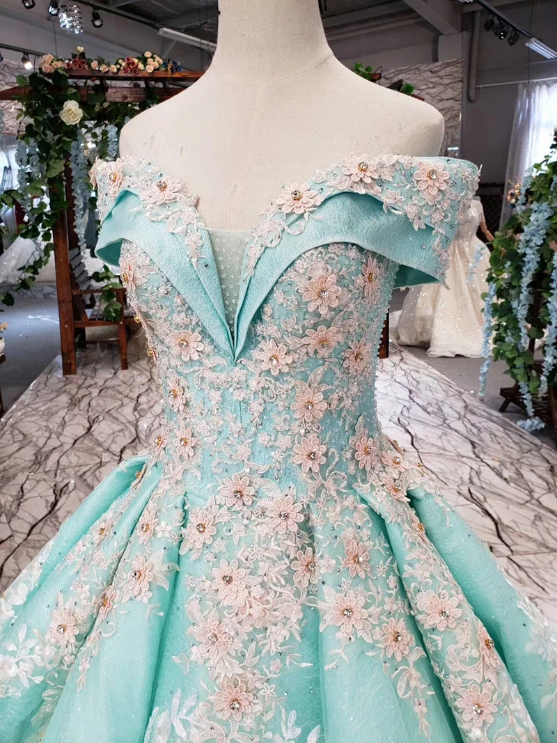 HTL154-1 color formal dress off shoulder sweetheart applique lace evening dress long bride dress party kleider damen abendkleid (13)