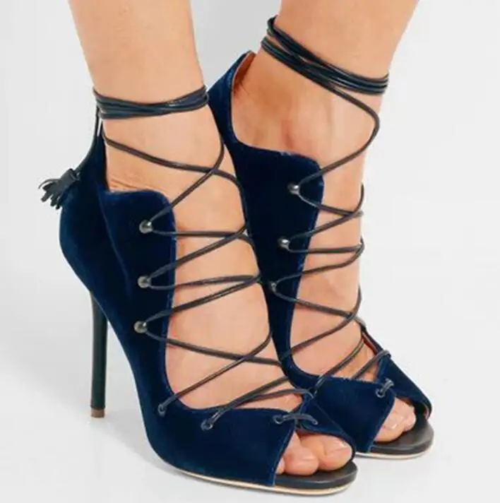 Dentelle Femmes Toe C Grande Dame Hauts as À Peep Chaussures Gladiateur As Marque 2017 Up Pompes Été Picture Découpe Sexy Talons 42 Robe Taille Picture wxYEztnq