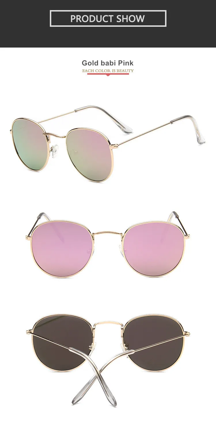 Mirror Round Sunglasses Men Women 8