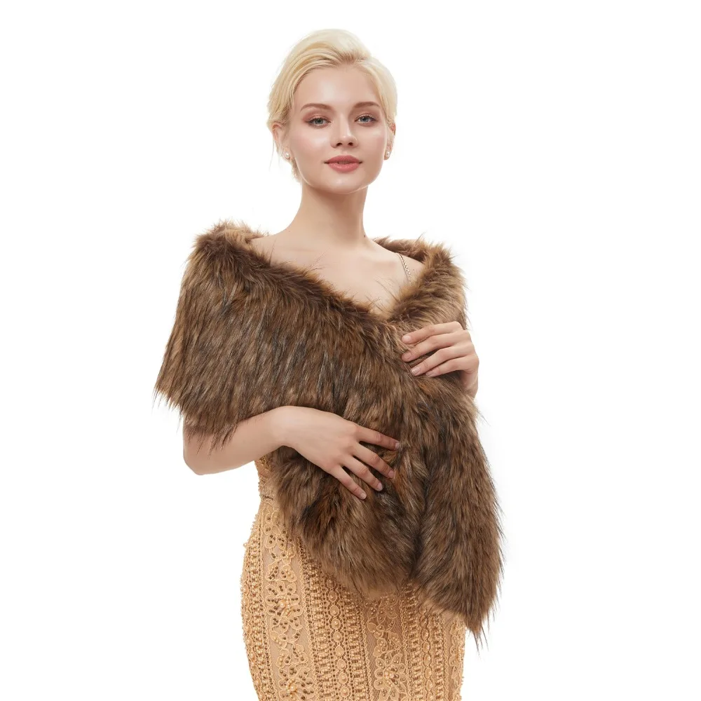 tan fur shawl