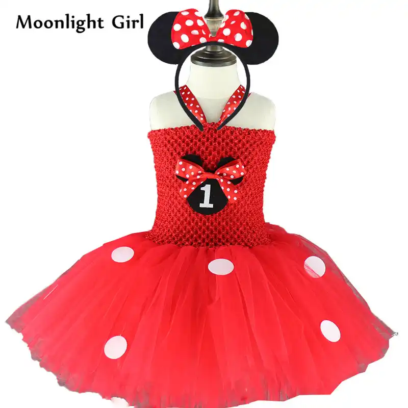 Vestido Rojo De Minnie De 1 A 9 Anos Vestido Con Tutu De Lunares Y Lazo Para Ninas Vestidos De Fiesta De Cumpleanos De Minnie Para Ninas Disfraz De Minnie Mk036 Aliexpress