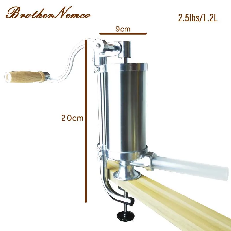

2019 New design 2.5lbs/1.2L Stainless Steel Manual Sausage Stuffer Making Filling machine Vertical Sausage Filler machine