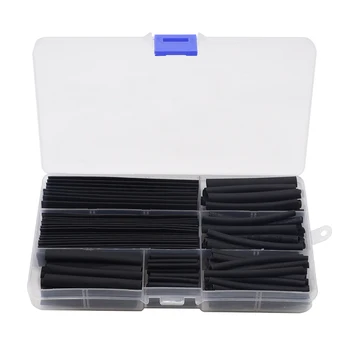 

150pcs/Box 2:1 Polyolefin Heat Shrink Tubing Tube Sleeving Wire Electrical Insulation Cable Kit 8 Sizes 2-13mm Black