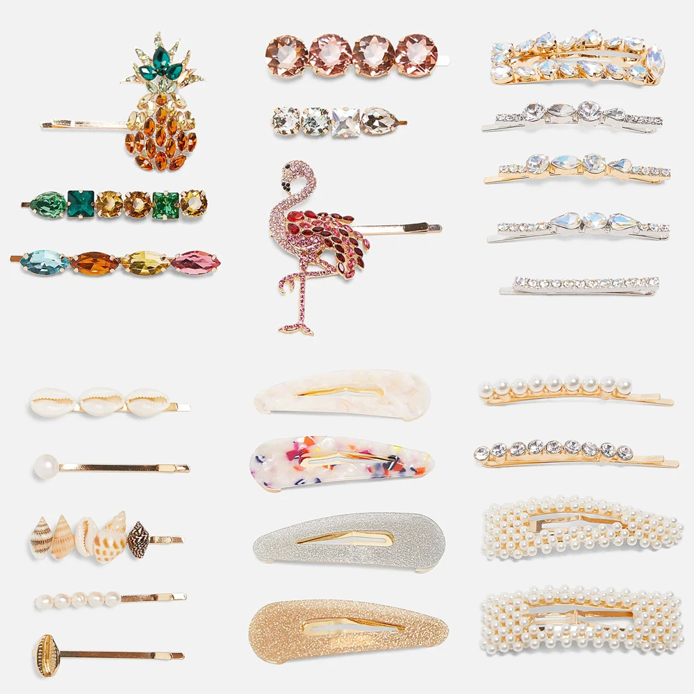 Girlgo 31 Types Za Colorful Crystal Pineapple Hairpins For Women