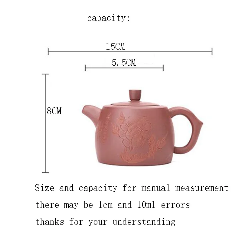 300 мл фиолетовая глина yixing чайник скульптура ручной работы цветочный узор Zisha черный чайник чайный набор кунг-фу НЕОБРАБОТАННАЯ руда Dahongpao Potes - Цвет: A
