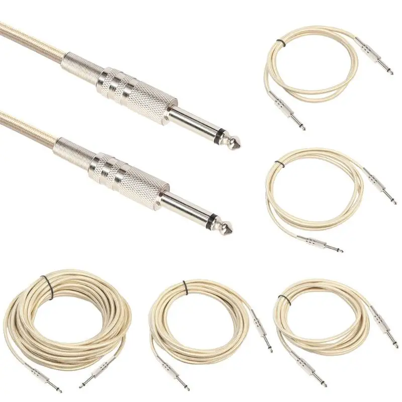 6.35mm Male to Male Audio Cable Electric Guitar Mixer Mono Braided