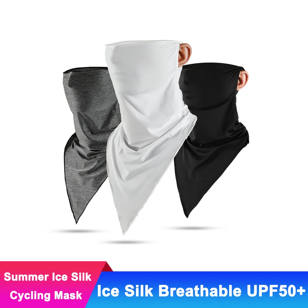 

Summer Ice Silk Bike Mask Outdoor Sport Cycling Mask Riding Scarf Headband Bicycle Anti-UV Neck Running Facemask Men Women