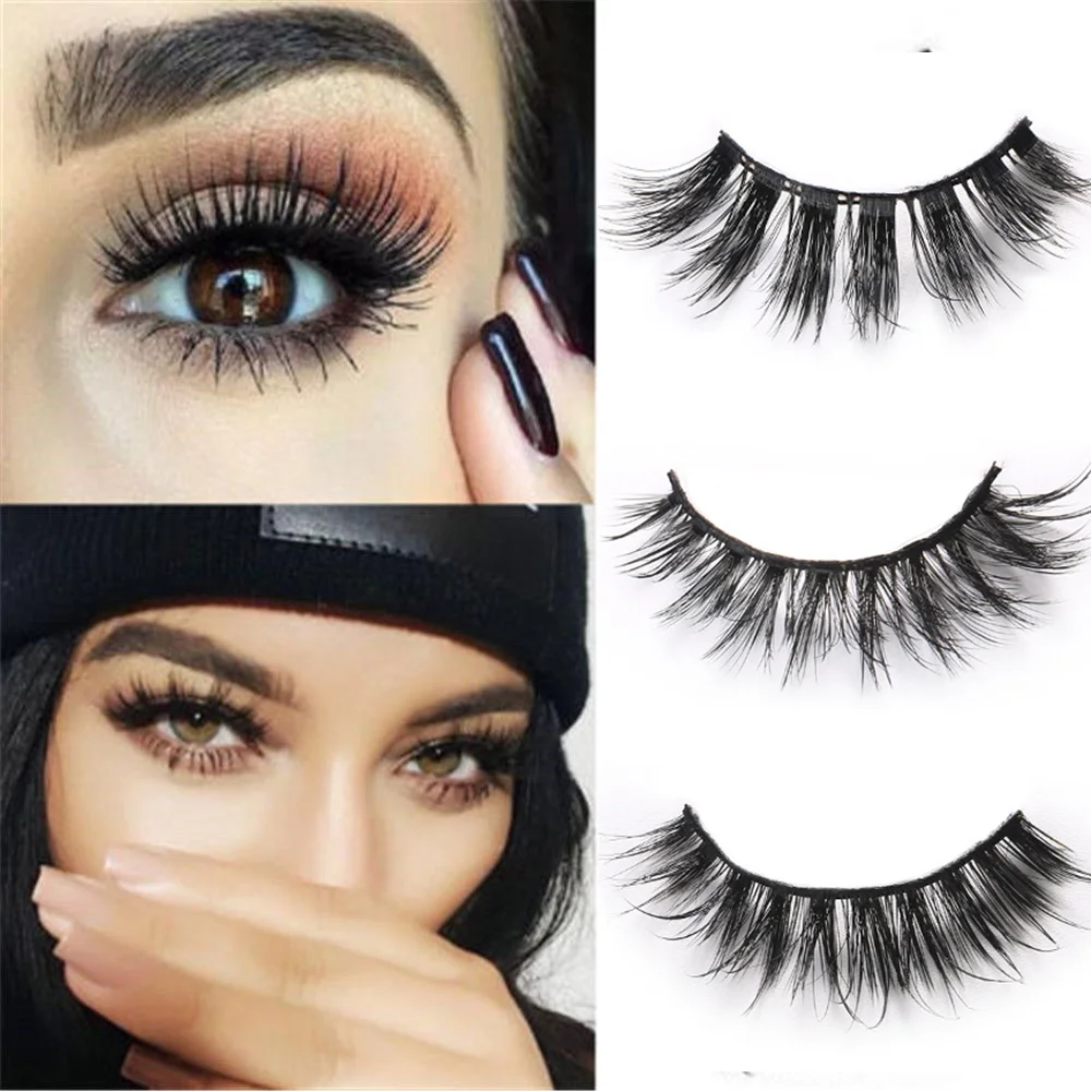 

1 Pair Natural False Eyelashes Fashion Fake Lashes Long Makeup 3D Faux Mink Lashes Eyelash Extension Eyelashes For Beauty Tool