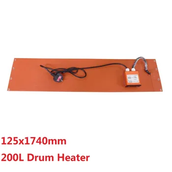 

220v 1000w 125*1740*1.5mm Silicone Oil Drum Heater Belt Digital Thermostat on Wire 2000mm Lead Wire