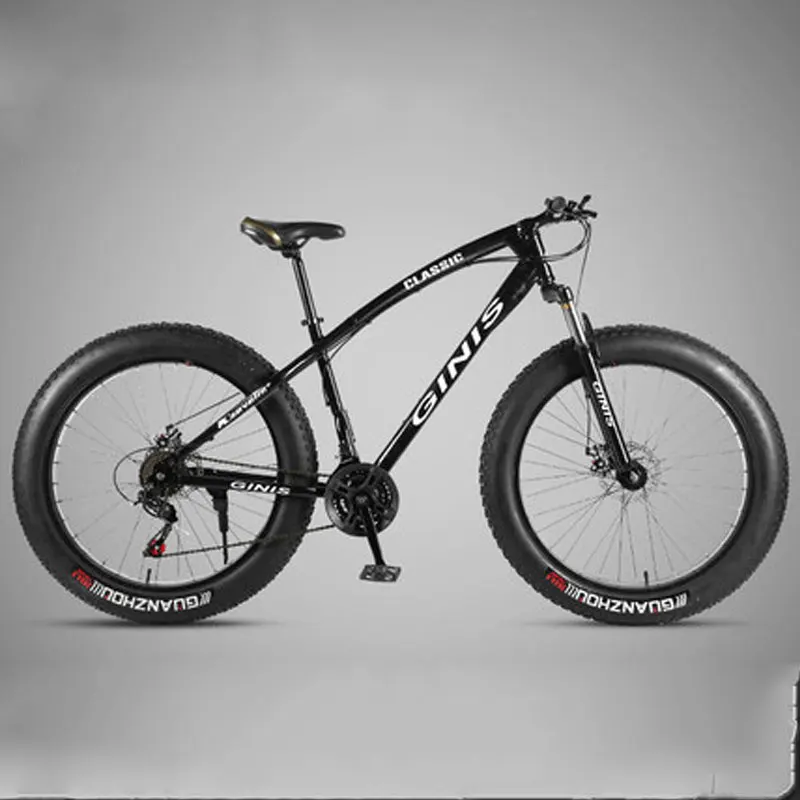 Excellent Mountain Bike Super Wide Tire Double Disc Brake 21 24 27 Speed 26 Inch Man and Women Adult Snow Bike Student 1
