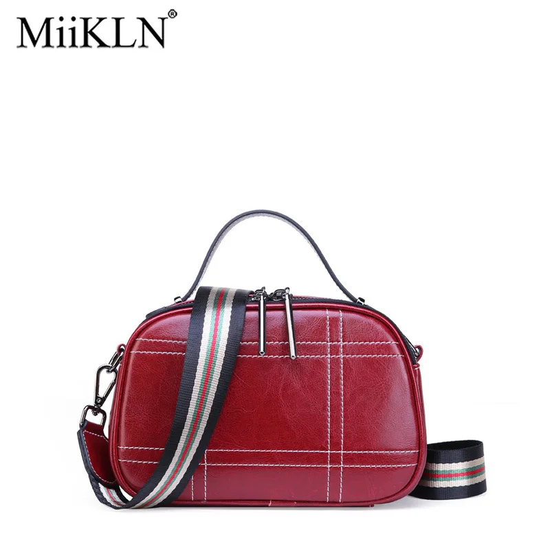 

MiiKLN Women Leather Handbag Soft Cow Split Women Purses Red Black Brown Purple Ladies Handbag
