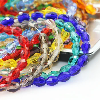 

Tear Drop Crystal Beads 10*15MM (50PCS/LOT)Mixed Color Crystal Drop Beads Straight Hole Faceted Glass Stones Charms for Jewelry