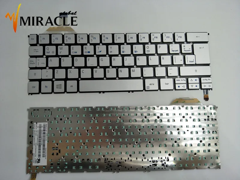 

Repair You Life Laptop keyboard for Acer S7 S7-391 S3-392 MS2364 SP/LA Latin version with backlit silver color Genuine New