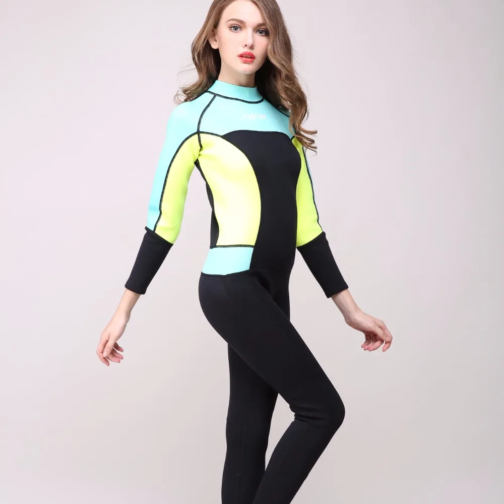 Women Long Sleeved and Warm Wetsuit 3mm Diving Suit Swimming Suit
