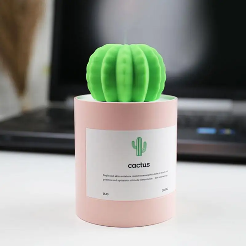 280ML Portable USB Cactus Air Humidifier Ultrasonic Humidifier Air Nebulizer Aromatherapy Bulk Household Car Aroma Nebulizer