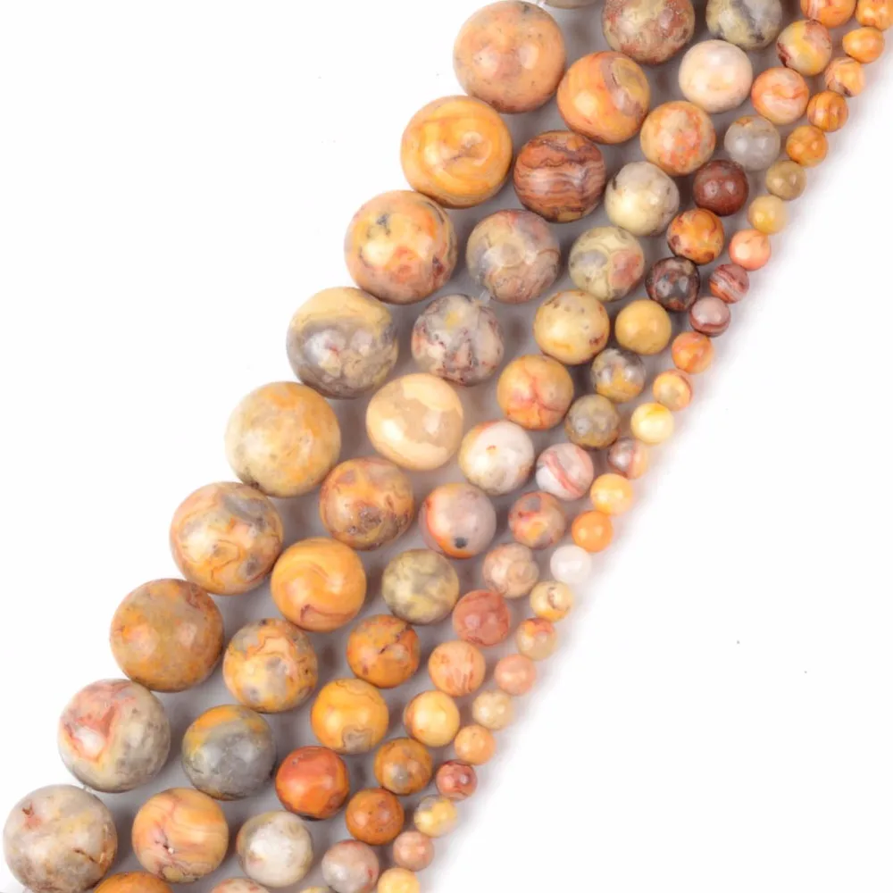 Оптовая продажа Natuarl круглые сумасшедшие Агаты камень свободные бусины 6 8 10 12 мм разделительные бусины для изготовления браслета ожерелье