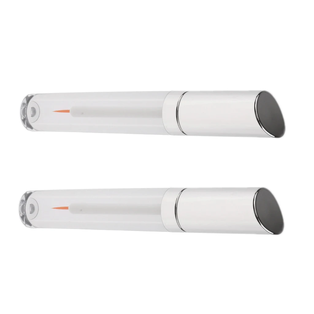 2pcs 5ml Silver Cap Acrylic Empty Eyelashes Tube Eyeliner Vials Bottle for Eyelash/Eyebrow Growth Serum Castor Oil