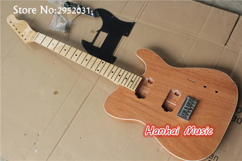 

High Quality Semi-finished Guitar with Mahogany Natural Color Body,Maple Fretboard and Neck,can be Customized
