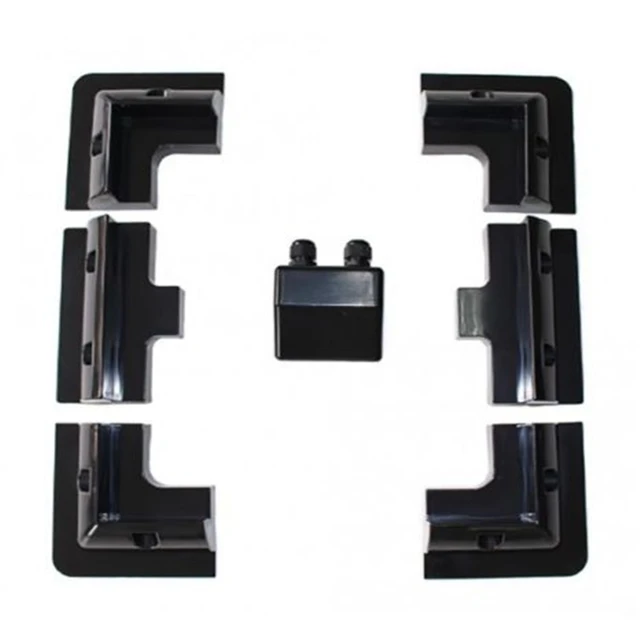 US $28.99 1 set Lot ABS Solar Panel Mounting Bracket Kits Black color Cable Entry Gand Ideal 7pcs one set for